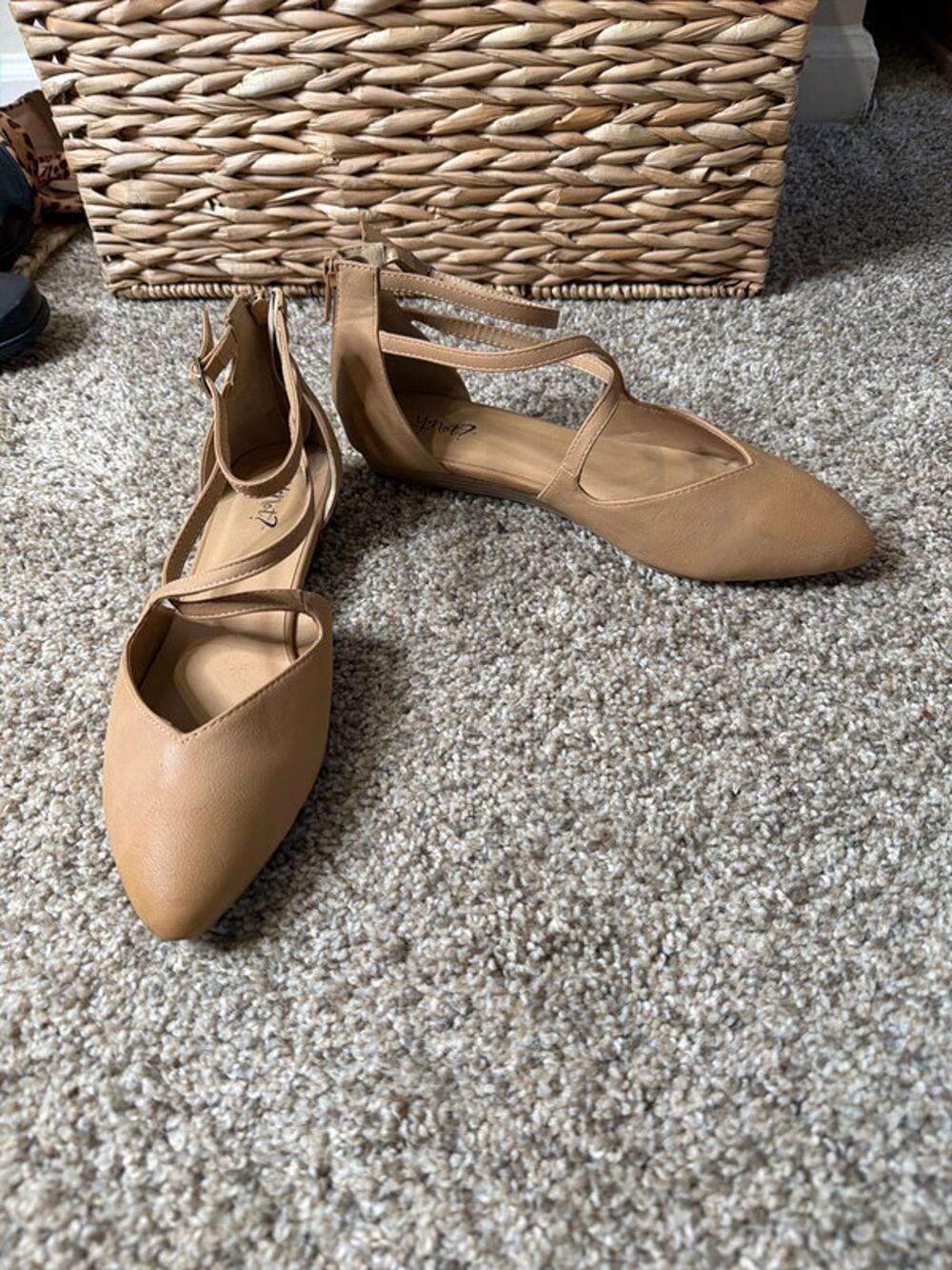 Y not tan ankle wrap, sandals 9W 684